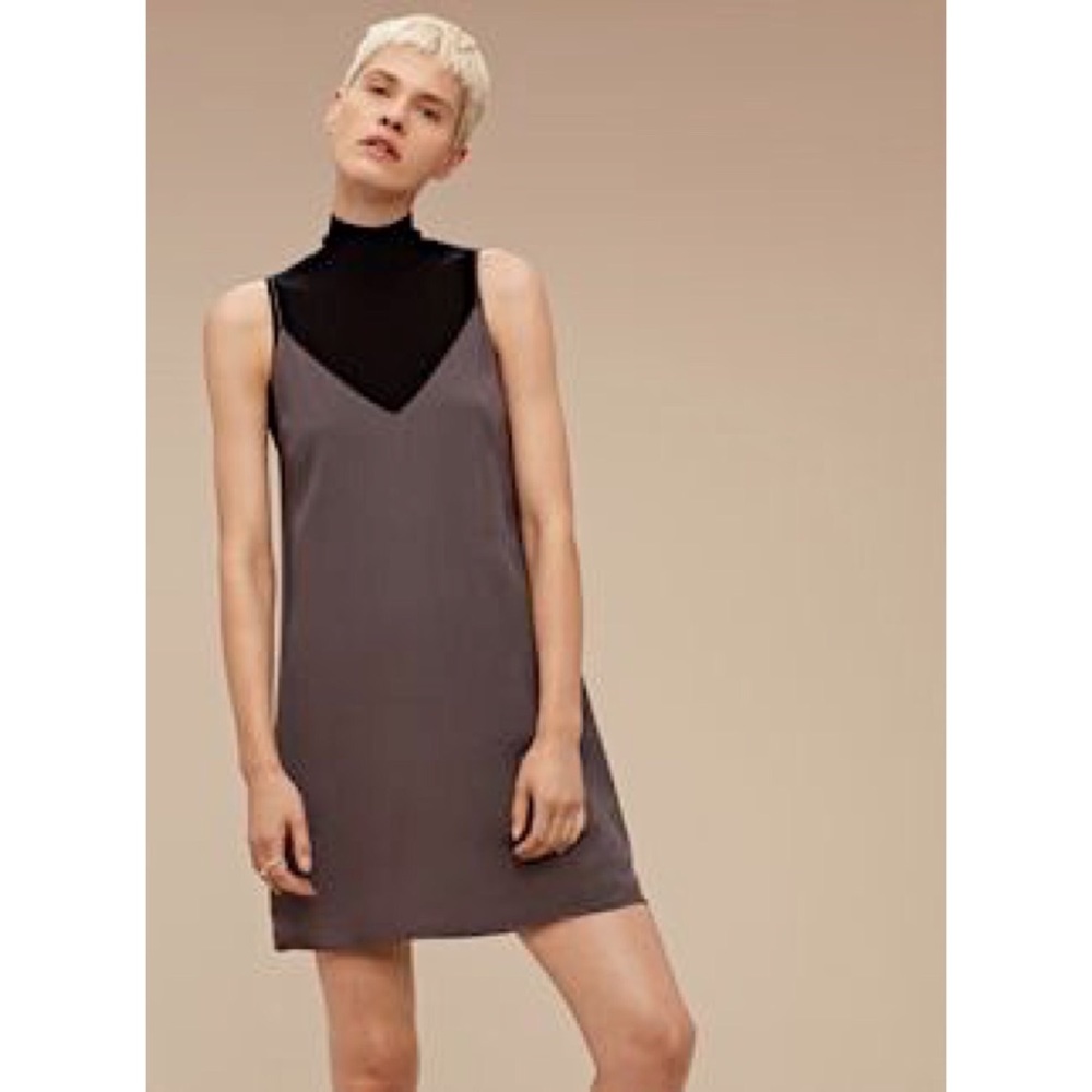Wilfred Free Vivienne Slip Dress Charcoal Gray